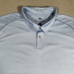 Tommy Bahama Shirt Mens Large Blue Performance Golf‎ Polo Casual Preppy Stretch